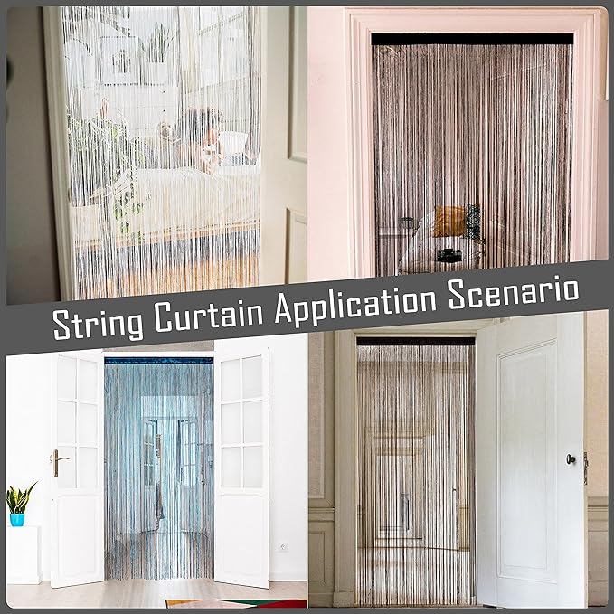 Doorway String Curtain Door Curtains,Boho Hippie Hanging Patio Tassels Screen Room Decor Bedroom Wall Window Closet Kitchen Living Room Fringe Divider Panel Laundry Room(39×110in/100×280cm, White)