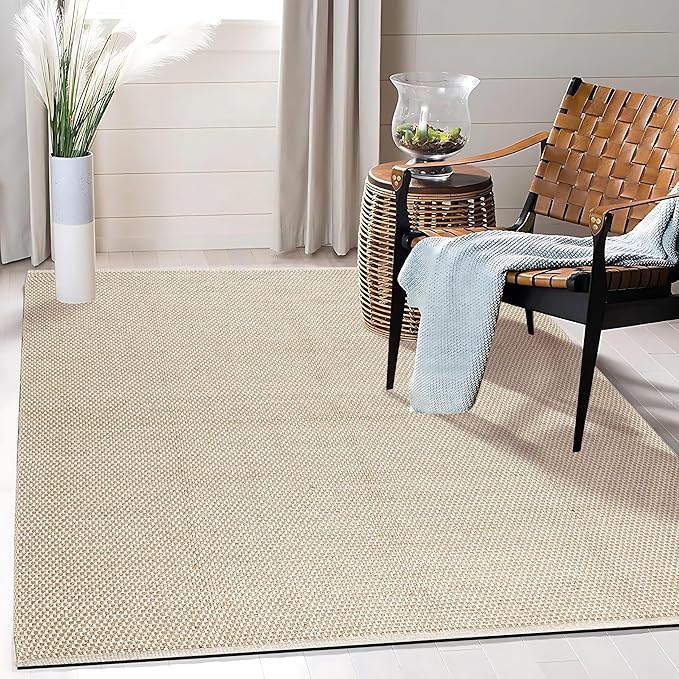 Bedding Craft Jute Cotton Matty Area Rug for Living Room 36x60 Inch - Natural - Machine Washable 3x5 Feet Rugs - 70% Jute and 30% Cotton