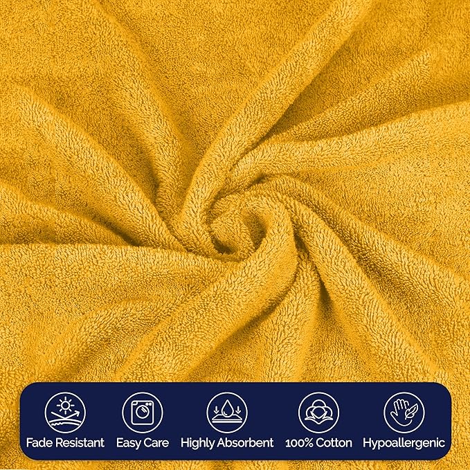 Elegant Comfort Premium Turkish Cotton 2 Pack Bath Towel Set - 27 x 54 inch, Luxurious Hotel Spa Quality 100% Turkish Cotton 2PC Bath Towel Set - Highly Absorbent - Soft Bathroom Towels, Orange