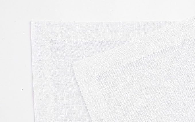 Solino Home Linen White Placemats Set of 4-100% Pure Linen Placemats 14 x 19 Inch for Summer - Fete