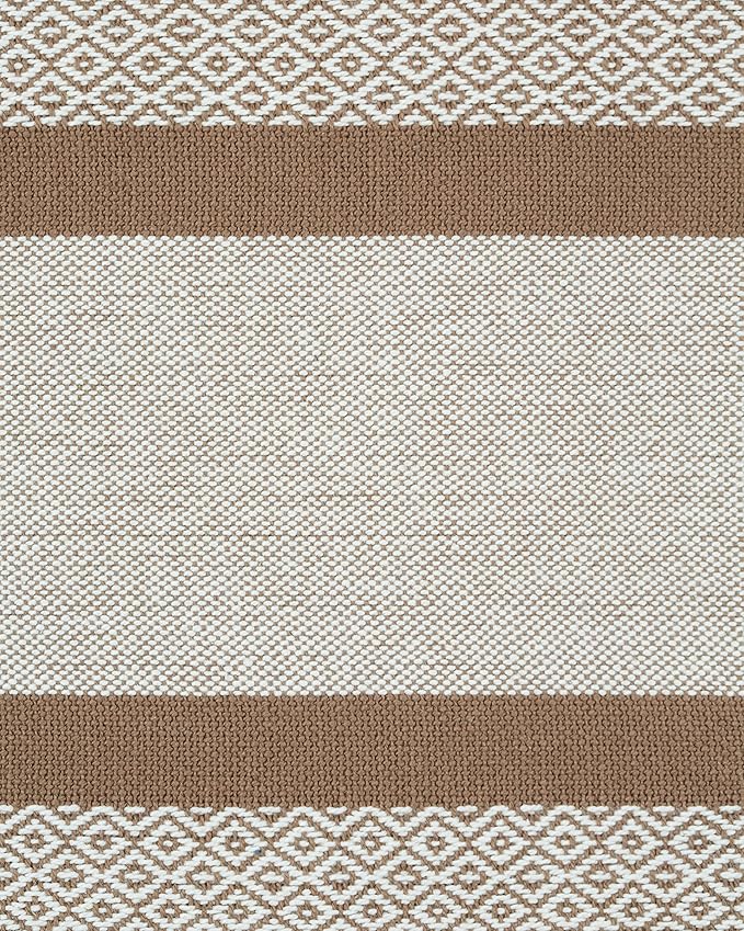 Sticky Toffee Cotton Placemats Set of 4 – Tan Woven 14x19 in Table Mats for Kitchen or Dining Table, Boho Style, Washable Cloth Placemats