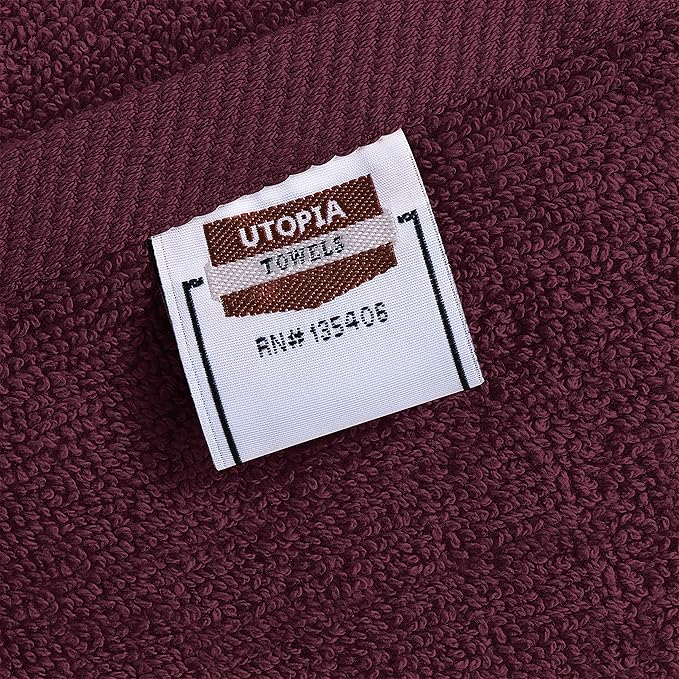 Utopia Towels 6 Pack Premium Hand Towels Set, 16 by 28 inches, 100% Ring Spun Cotton, Ultra Soft and Highly Absorbent 600GSM Towels for Bathroom, Gym, Shower, Hotel, and Spa, Burgundy