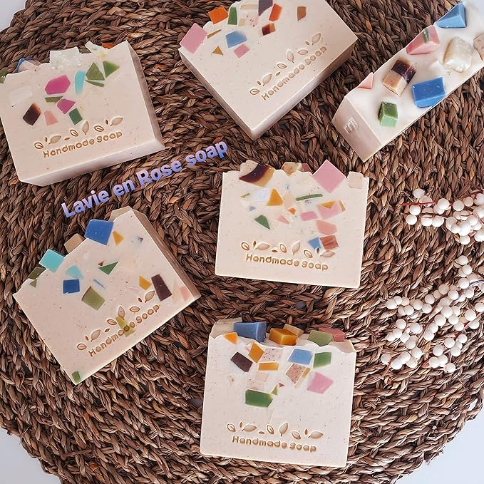 Goat Milk Soap Bars with Oatmeal & Shea Butter For and All Skin Types. Natural Face, Hand & Body Soap. Handmade In USA. (4 BARS with 5.0-5.5 oz EACH)