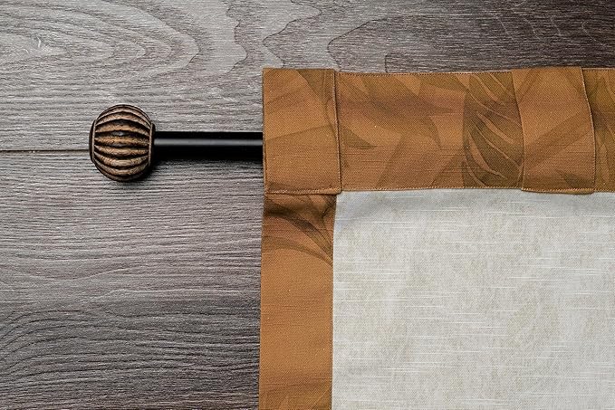 Maison d' Hermine Curtains for Living Room 100% Cotton 108 inch Length One Panel Light Filtering Curtains for Bedroom Windows with Rod and Loop Pockets Drapes (Creole Caramel, 50" W x 108" L)
