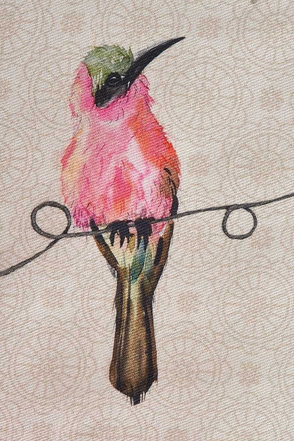 Maison d' Hermine Placemats Set of 4 100% Cotton Washable Cloth Place Mats, Reusable Table Mats for Kitchen Dining Decoration, Party, Wedding, Restaurant Spring/Summer (Birdies On Wire, 13" x 19")