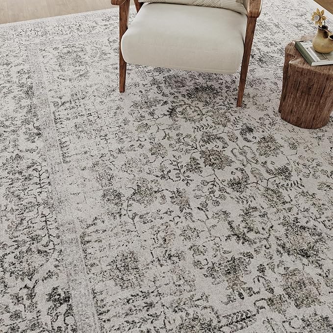 Black Runner Rug 3x7 Hallway Machine Washable Kitchen Vintage Distressed Non Slip Long Carpet Indoor Retro Floral Bedroom Accent Throw Rug for Bathroom Office Laundry Dining Room