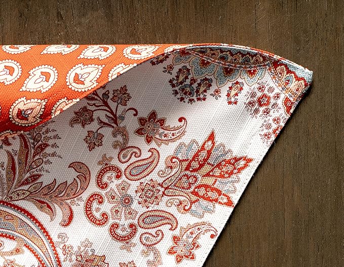 Maison d' Hermine Placemats Set of 4 100% Cotton Washable Cloth Place Mats, Reusable Table Mats for Kitchen Dining Decoration, Party, Wedding, Restaurant (Cachemire, 13" x 19")