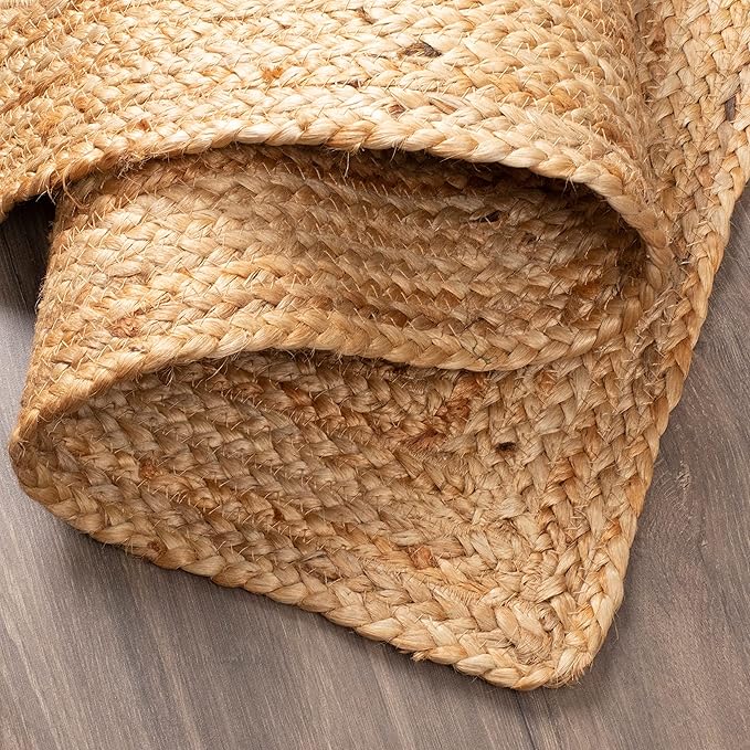 Savi Home Hand Woven Jute Braided Rug, 2'x3' - Natural, Reversible Boho Entry Area Rugs for Kitchen, Living Room, Farmhouse Indoor Outdoor Decorative Floor Rug, 24x36 Inches