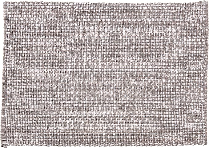 Sweet Home Collection 100% Cotton Placemats for Dining Room Rectangle Two Tone Woven Fabric 13" x 19" Soft Durable Table Mat Set, Set of 6, Gray