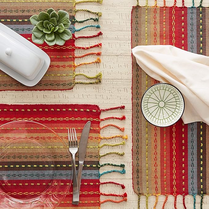 DII Southwest Collection Tabletop, Placemat Set, Spice, 6 Piece