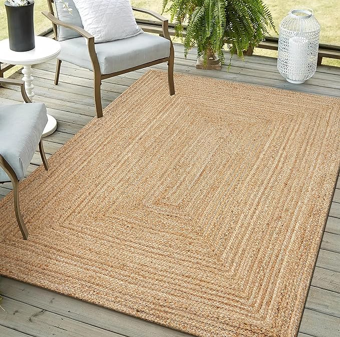 Savi Home Natural Jute Rug 3x5 Ft – Handwoven Braided Area Rug for Kitchen, Living Room & Bedroom – Eco-Friendly, Durable, Washable Woven Floor Mat – 36x60 Inch Rustic Farmhouse Décor
