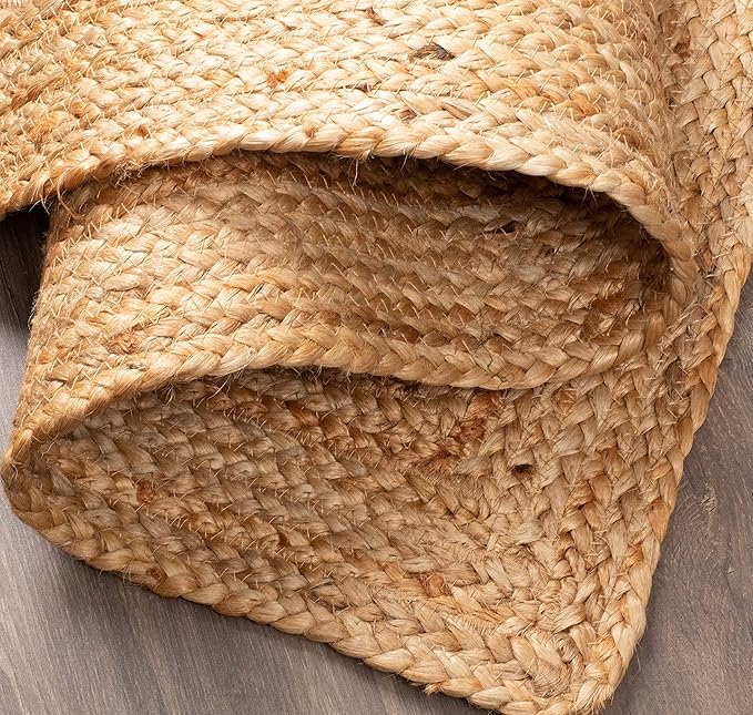 Savi Home Natural Jute Rug 3x5 Ft – Handwoven Braided Area Rug for Kitchen, Living Room & Bedroom – Eco-Friendly, Durable, Washable Woven Floor Mat – 36x60 Inch Rustic Farmhouse Décor