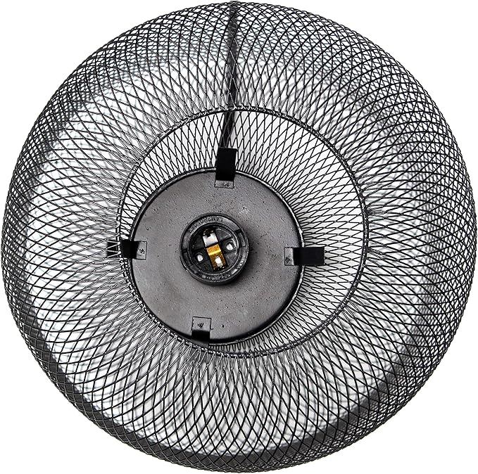 Simple Designs LT1072-BLK Metal Mesh Industrial Table Lamp, Black