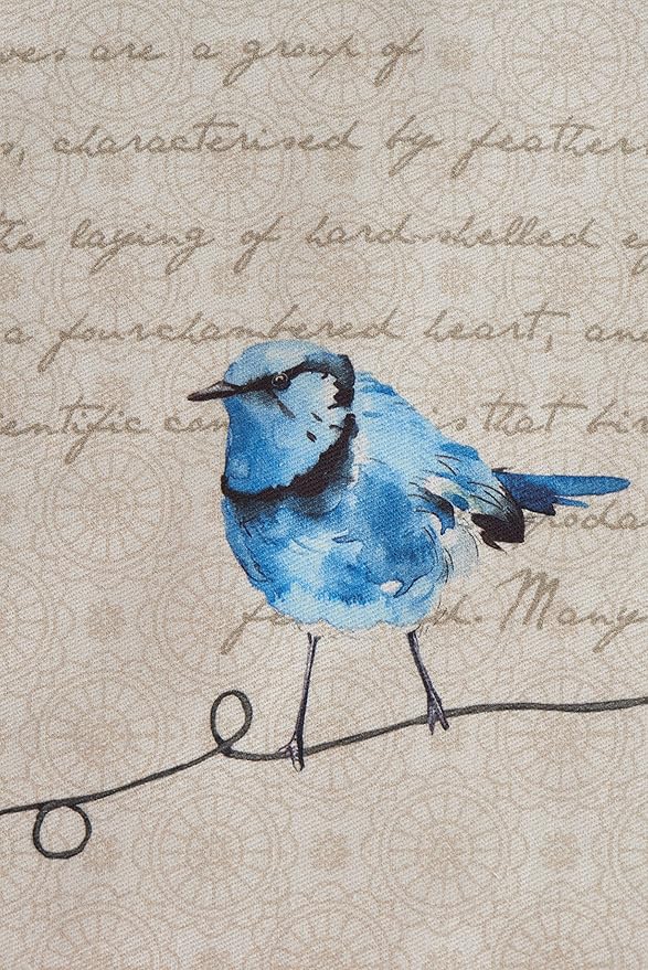 Maison d' Hermine Placemats Set of 4 100% Cotton Washable Cloth Place Mats, Reusable Table Mats for Kitchen Dining Decoration, Party, Wedding, Restaurant Spring/Summer (Birdies On Wire, 13" x 19")