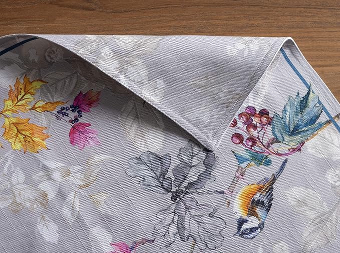 Maison d' Hermine Placemats Set of 4 100% Cotton Washable Cloth Place Mats, Reusable Table Mats for Kitchen Dining Decoration, Party, Wedding, Restaurant (Equinoxe - Grey, 13" x 19")