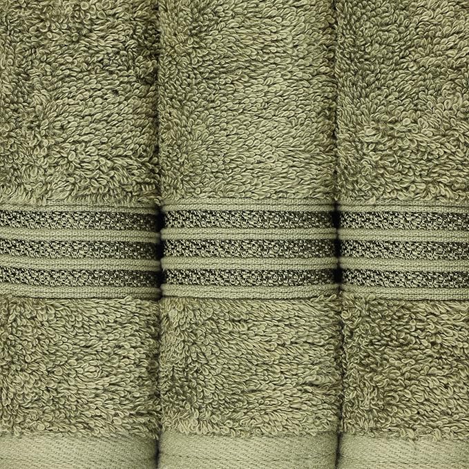 Superior Egyptian Cotton 3-Piece Towel Set, Assorted Towels, Home Bathroom, Master, Guest Bath, Decor Essentials, Includes 1 Bath, 1 Hand, 1 Face Towel/Washcloth, Quick Dry, Absorbent, Forest Green
