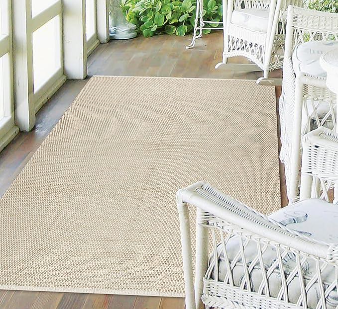 Bedding Craft Jute Cotton Matty Area Rug for Living Room 48x72 Inch - Natural - Machine Washable 4x6 Feet Rugs - 70% Jute and 30% Cotton