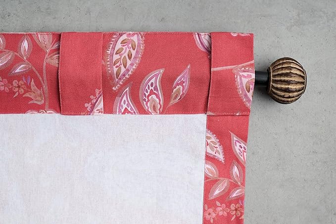 Maison d' Hermine Curtains for Living Room 100% Cotton 84 inch Length Two Panels Light Filtering Curtains for Bedroom Windows with Rod and Loop Pockets Drapes (Ramage Fire Brick, 50" W x 84" L)