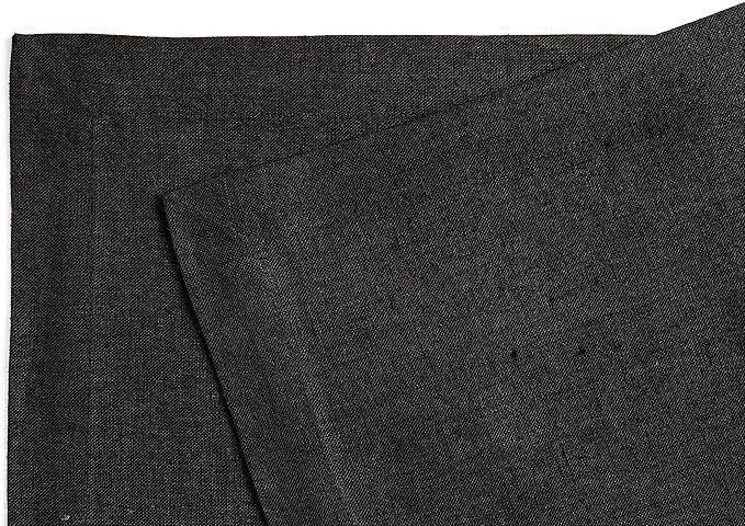 Solino Home Linen Black Placemats Set of 6-100% Pure Linen Placemats 14 x 19 Inch for Summer - Fete