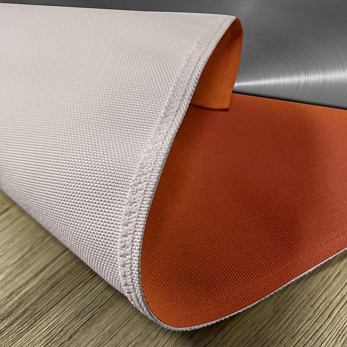 Ambesonne Orange and Grey Place Mats Set of 8, 3D Style Machinery Structure Image Detailed Vivid Modern Contrast Colors, Washable Fabric Placemats for Dining Table, Placemat 8 pcs, Orange Grey