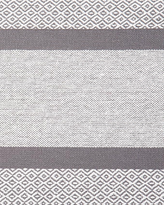 Sticky Toffee Cotton Placemats Set of 4 – Gray Woven 14x19 in Table Mats for Kitchen or Dining Table, Boho Style, Washable Cloth Placemats