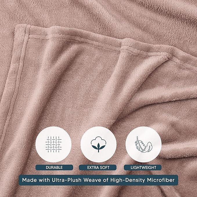 Utopia Bedding Rose Pink Fleece Blanket Full Size Lightweight Fuzzy Soft Anti-Static Microfiber Bed Blanket (90x84 Inch)