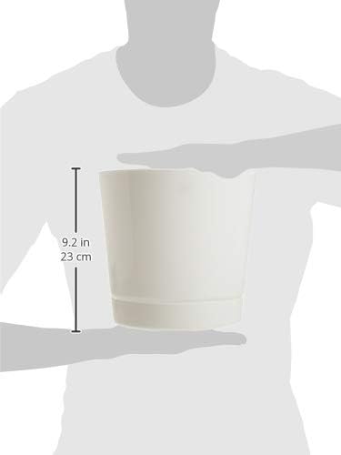 Novelty Majestic Full Depth Round Cylinder Pot, Glossy White, 8-Inch (10082)