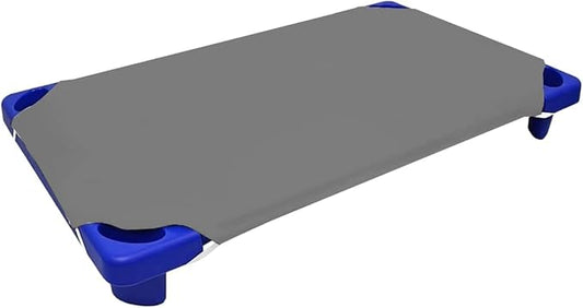 Pack of 12 Cot Sheet for Daycare Preschool Cot Bed -Polyblend Fabric with Corner Elastic Cots Sheets Fits On 22" X 40" Inches Size Toddler and Preschool Daycare Cot Dark Grey 22 X 40 Size