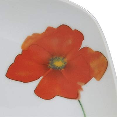 Poppy - 16 Piece Square Dinnerware Set, Service of 4