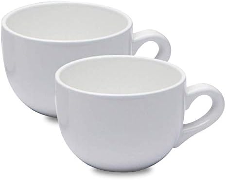 Serami Oversized Ceramic Coffee Mug with Handle - Large 22 oz Coffee Cup, Perfect for Latte, Cappuccino, Soup, Cereal - Ideal for Everyday Use - Ceramic Bowl Set, Large Coffee Mug Set (White 2 Pack)