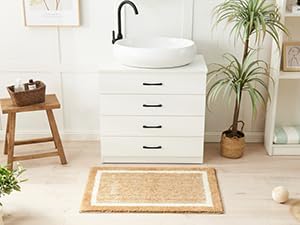 CozeCube Bath mats for Bathroom Non Slip, Plush Shaggy Bath Rugs for Bathroom Washable, Extra Soft and Absorbent Microfiber Bath Rugs, Beige, 59" x 24"