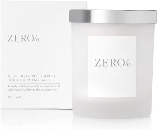 Zero% Luxury Candle (8oz), Subtle Plant Waters and Uplifting Citrus - USA Poured, Coconut Oil and Soy Wax Blend, Cotton Wick