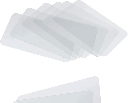 CraftyCrocodile Clear Plastic Placemats Set of 6 - Vinyl Table Protector for Dining, Kitchen, Office, Painting Table, Shelves - Heat Resistant, Crystal Clear, Wipeable Place Mats - 17.5x12