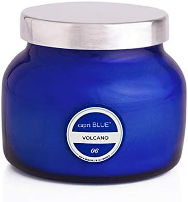 Capri Blue Volcano Scented Candles - Luxury Glass Jar Candles for Home Scented with Tropical Fruit & Sugared Citrus - Soy Wax Blend - Capri Blue Volcano - Blue Color (8 oz)