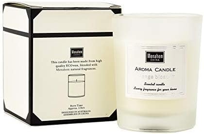 Natural Scented Candle,Aroma Candle Gift,Sea Salt&Sage Perfume,Amber Perfume,Handmade Soy Wax in Glass Jar 12 Hours,Prefect for Meditation Stress Relief Mood Boosting (White-Sea Salt&Sage)