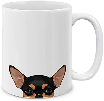 MUGBREW Black Tan Chihuahua Ceramic Coffee Mug Tea Cup, 11 OZ