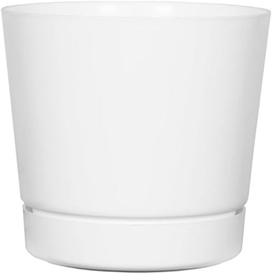 Novelty Majestic Full Depth Round Cylinder Pot, Glossy White, 8-Inch (10082)