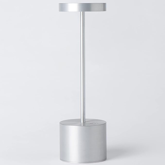 SAKRINGT Outdoor Table Lamp,LED Table Light,Cordless Table Lamp Rechargeable,5000mAh Battery Powered Dimming Desk Lamp for Restaurant/Patio/Outdoor(Silver)