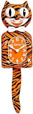 Kit Cat Klock Bengal Tiger - Exotic Pet Collection, Vintage Cat Klock with Moving Eyes and Tail - Battery Operated Wall Clock - Made in USA, Perfect for Home Décor, Unique Gift