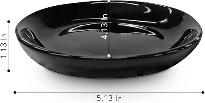 SEDLAV Ceramic Soap Dish, Soap Dish, Soap Holder, Bar Soap Holder, Bathroom Soap Holder (Black)