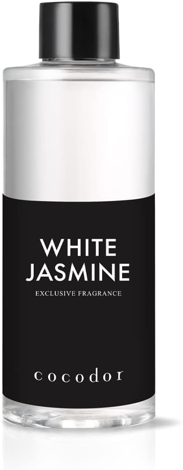 Cocod'or COCODOR Reed Diffuser Oil Refill/White Jasmine/6.7oz(200ml)/1 Pack/Aroma therapy, Home Fragrance, Scented Oils, Oils for Reed Diffuser, Office Décor, Decoration