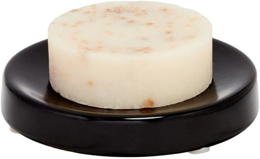 iDesign Ceramic Earth Collection Bar Soap Dish, Matte Black