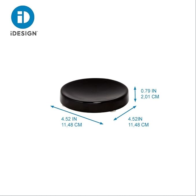 iDesign Ceramic Earth Collection Bar Soap Dish, Matte Black