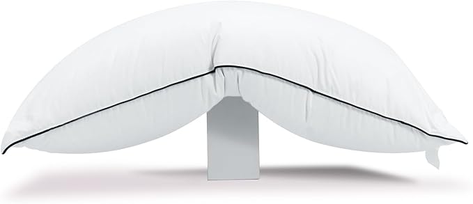 Hungarian Goose Down Pillow Standard Size, Ultimate Comfort 750+ Fill Power, 480 Thread Count 100% Cotton Shell, Luxury Bed Pillow for Sleeping - Standard (20" x 26")