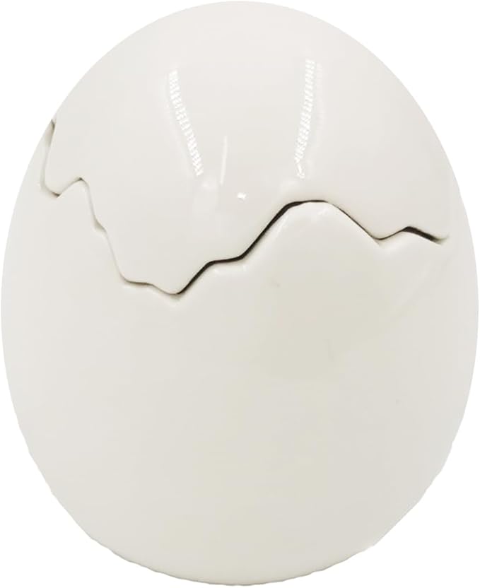Easter Eggs Scented Candle,Natural Soy Wax, Creative Ceramic Eggshell, Aromatherapy Candle Gift Set, Candlestick Fragrance Gift Decoration (White)