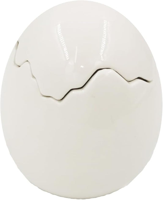 Easter Eggs Scented Candle,Natural Soy Wax, Creative Ceramic Eggshell, Aromatherapy Candle Gift Set, Candlestick Fragrance Gift Decoration (White)