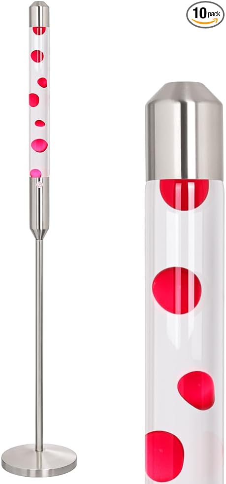 59-Inch Liquid Motion Lamp,Magma Lamp, Mood Relaxation Light，Suitable for Home Decoration, Living Room, Office, Bedroom, café (59 inch Clear Water red Wax/Silver)