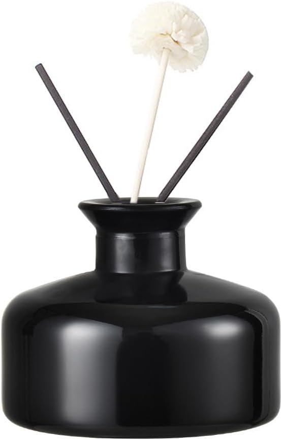 200 ml/6.7 oz Empty Glass Diffuser Bottles Refillable Aromatherapy Jar Container DIY Replacement Reed Diffuser Accessories Essential Oils Crafts Decor(Black)