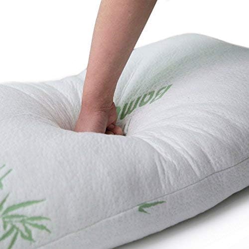 iMounTEK Bamboo Rayon Breathable Memory Foam Pillow with Washable Pillowcase, Premium Pillows for Sleeping – Back/Stomach/Side Sleeper, Bamboo Cooling Bed Pillows (Queen Size) (2-Pack)