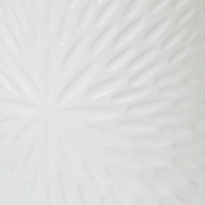 LA Jolie Muse Large Ceramic Planter with Stand Included,10 Inch Unique Modern White Plants Pot,Mid Century Indoor Planter with Wood Planter Holder with Drainage